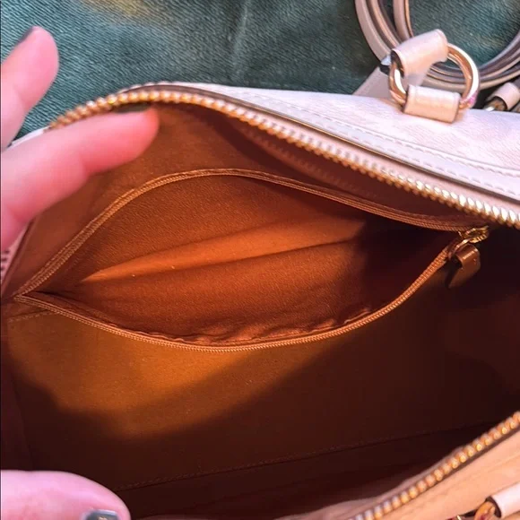 Coach Cream Satchel with Cherry Charm - Picture 4 of 9